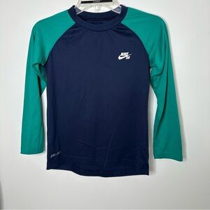 Nike SB Kids - Navy and Teal long sleeve shirt